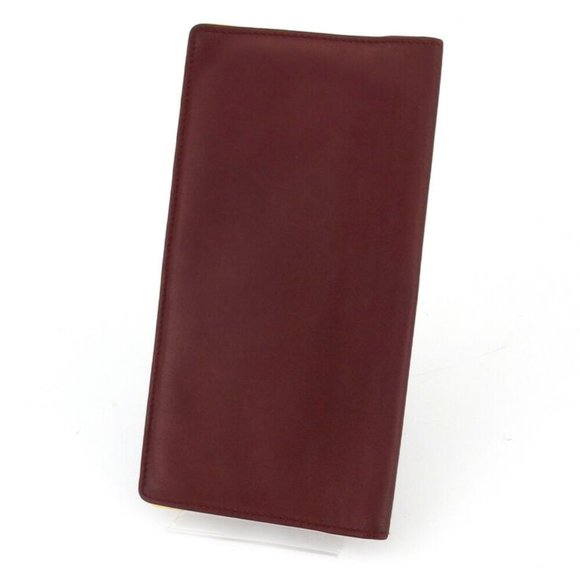 Cartier length wallet mast line Bordeaux leather Authentic used - Picture 1 of 10
